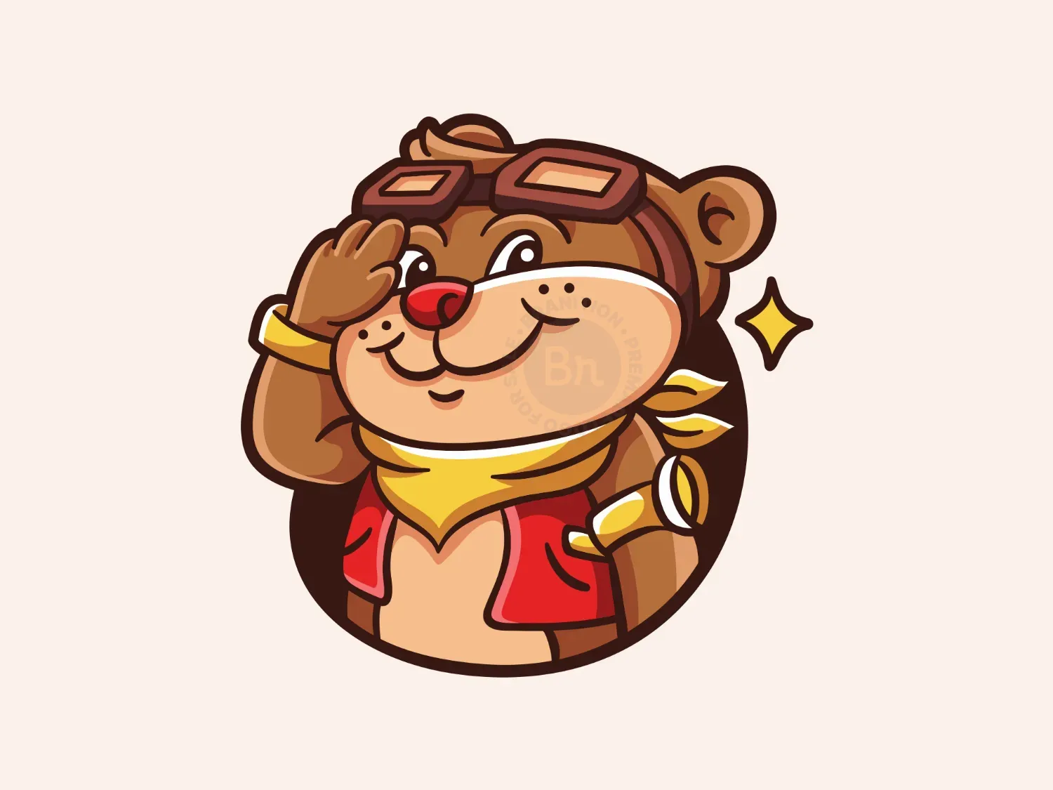 Pilot Bear Mascot Logo - Branition