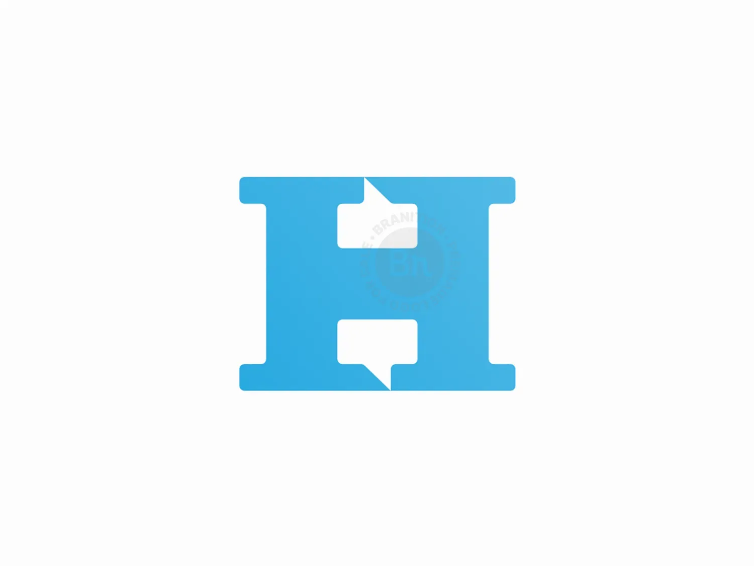 H Chat Boxes, Letter Mark Negative Space Logo Symbol Icon