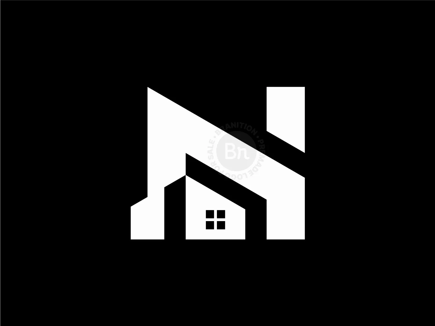 Abstract Home And N Letter Initial Logo