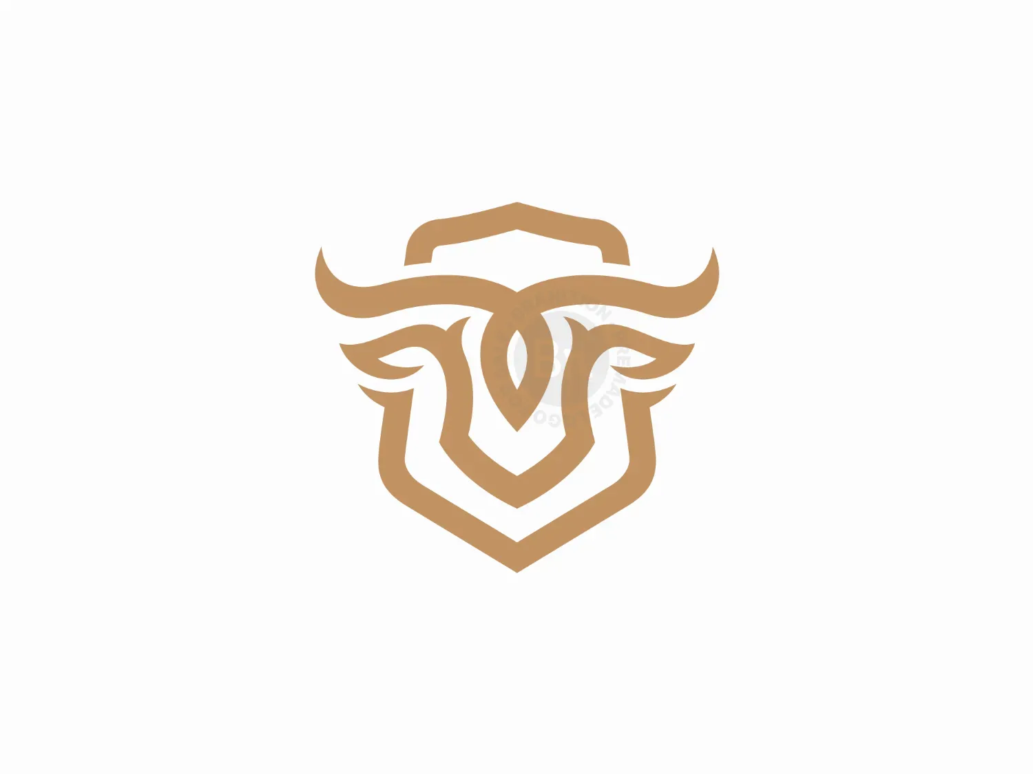 Modern Bull Shield Logo
