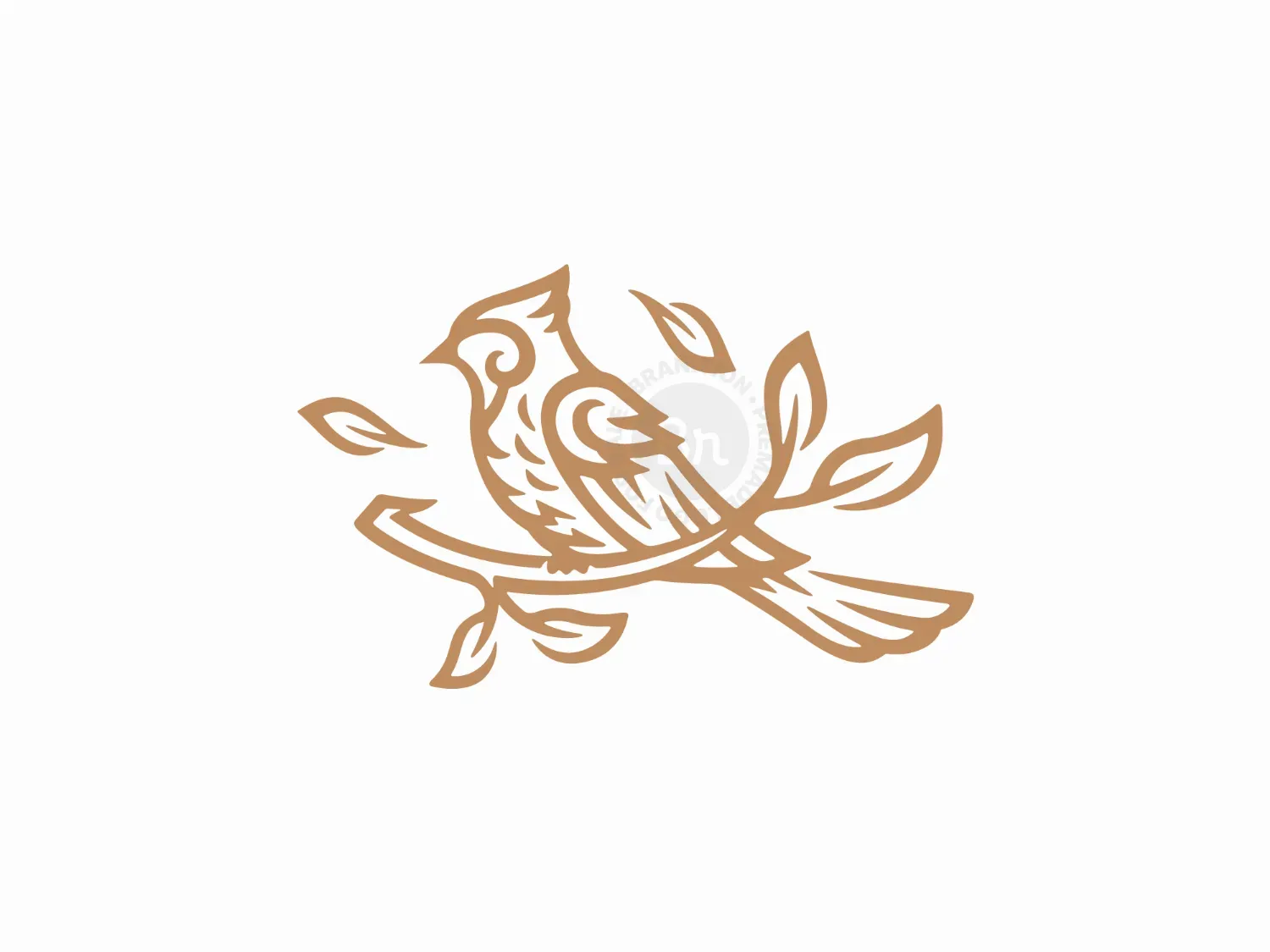 Cardinal Bird On The Branch Logo