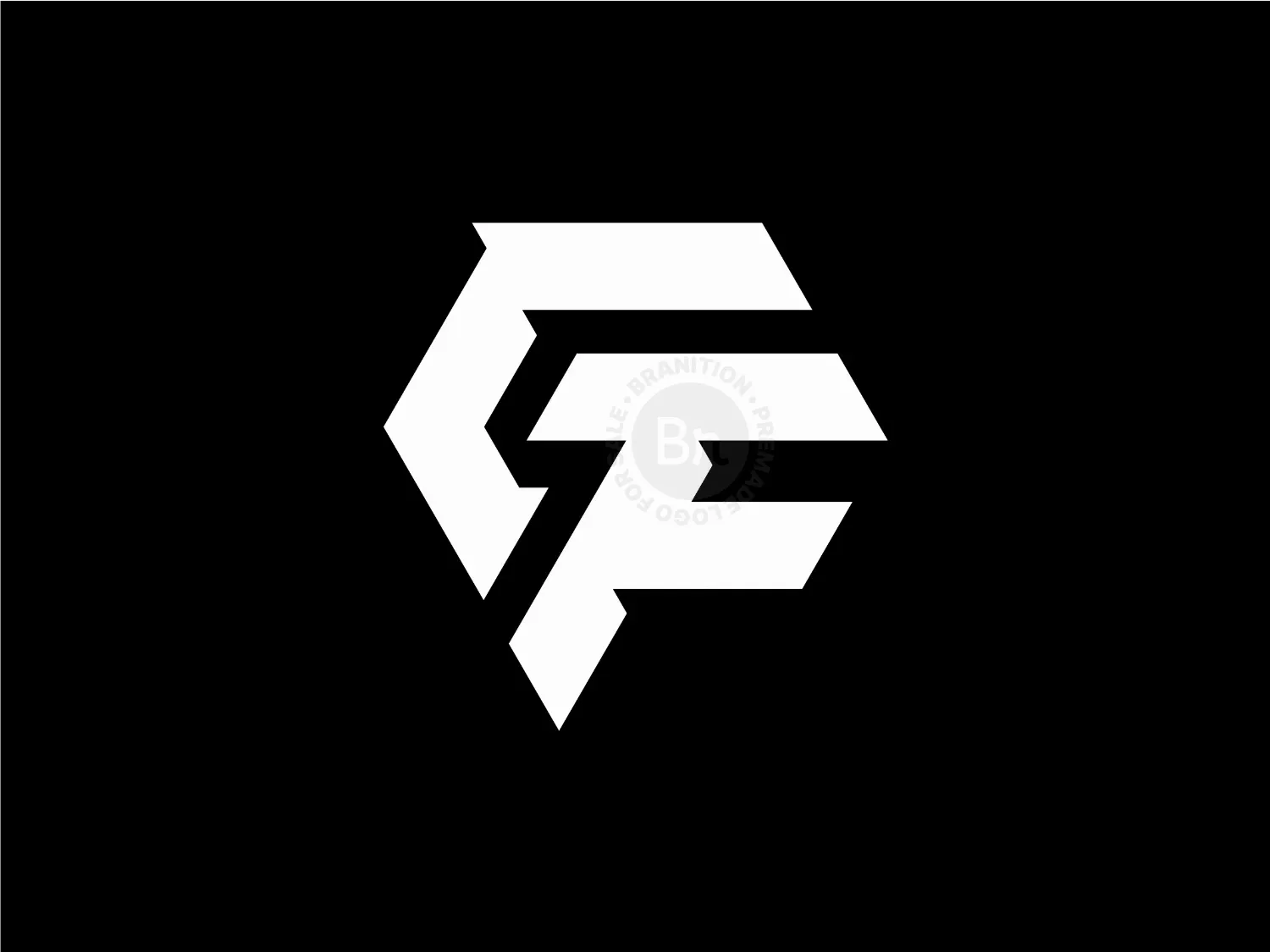 Simple CF Or FC Letter Initial Logo