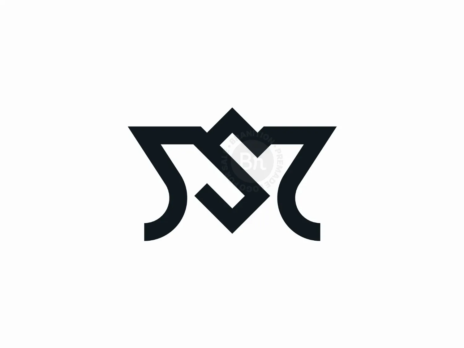 Sm Letter Original Monogram Logo Design Stock Vector (Royalty Free, sm