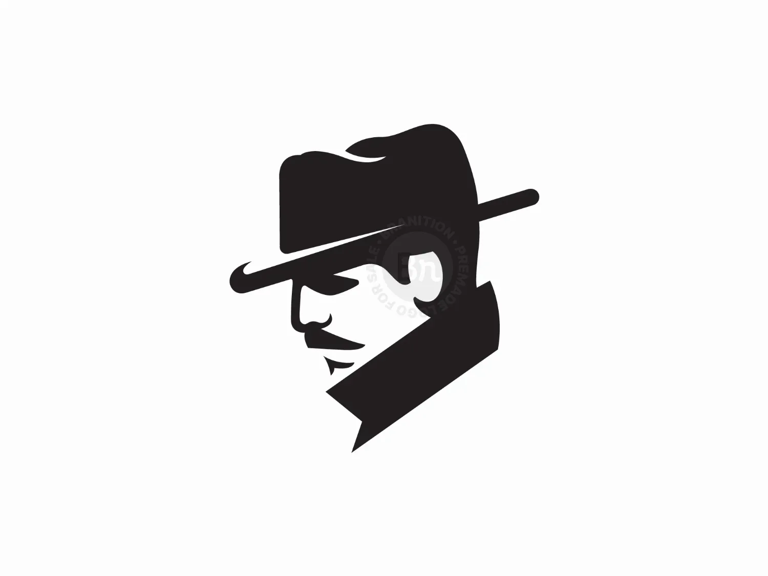 Classic Vintage silhouette Face Detective logo vector design template  inspiration idea:: tasmeemME.com