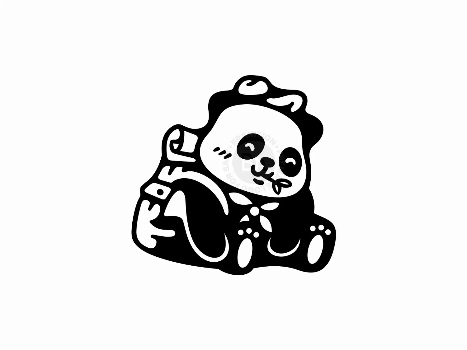 Cute Camping Panda Logo