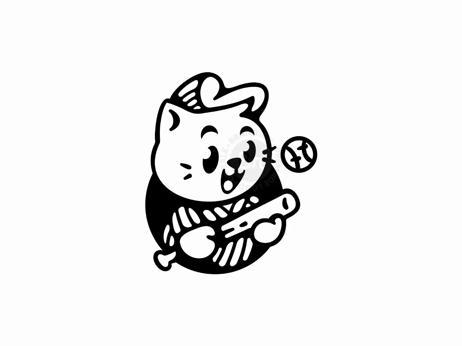 Cat Baseball Mascot Logo