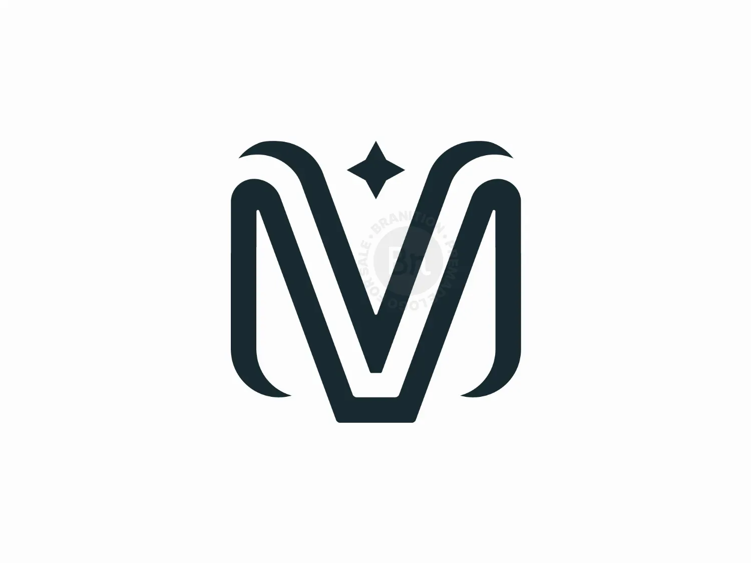 MV Or VM Letter Logos