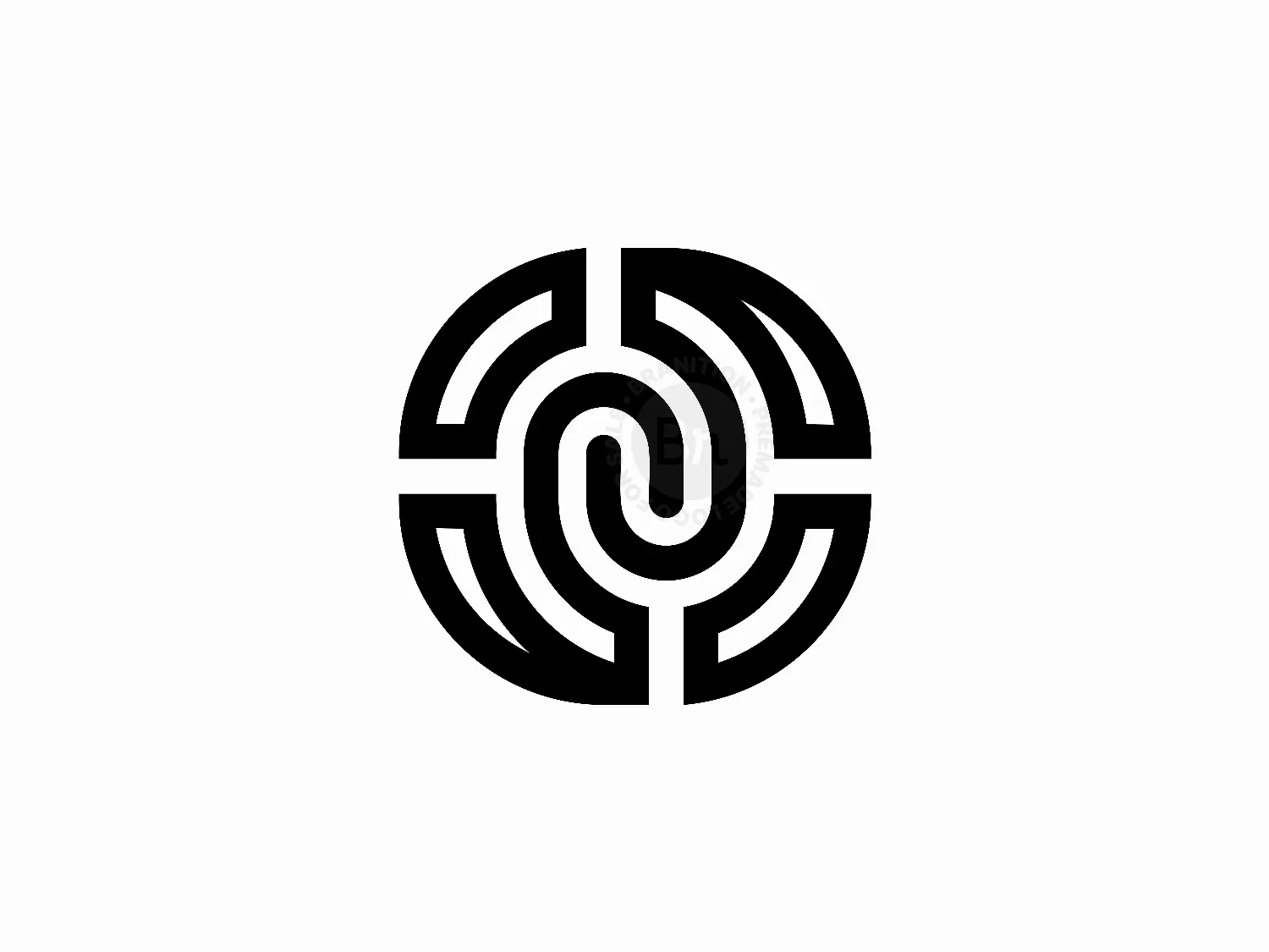 Letter CN NC Spiral Logo