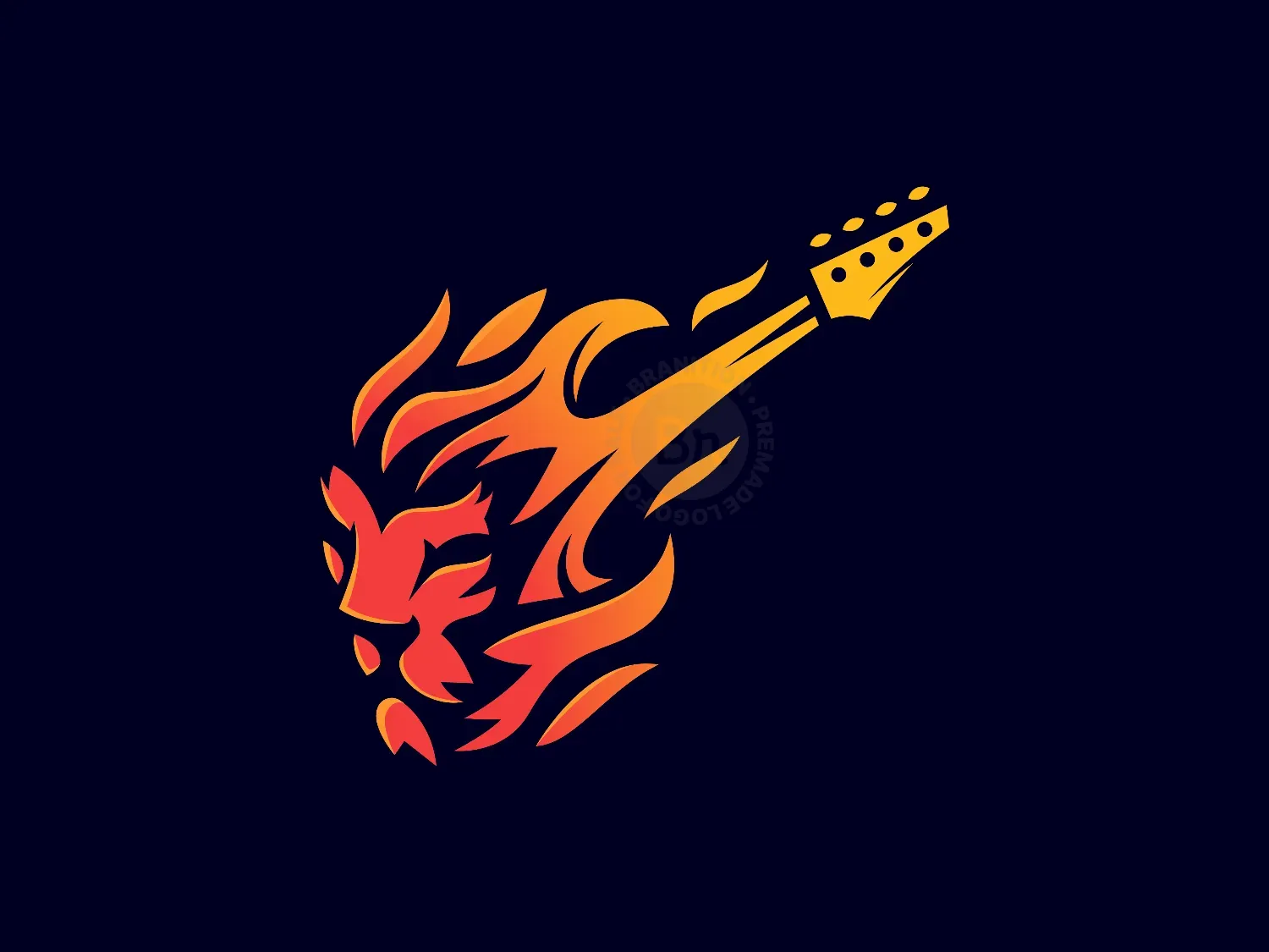 Lion Fire Guitar