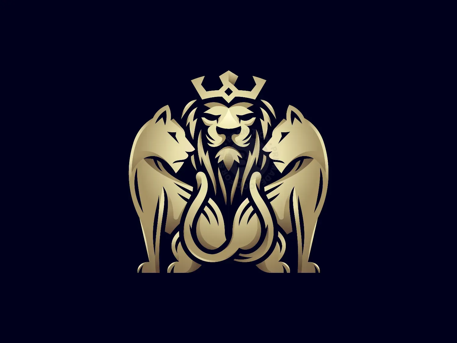 Premier King-Lion Logo Design Template - TemplateMonster