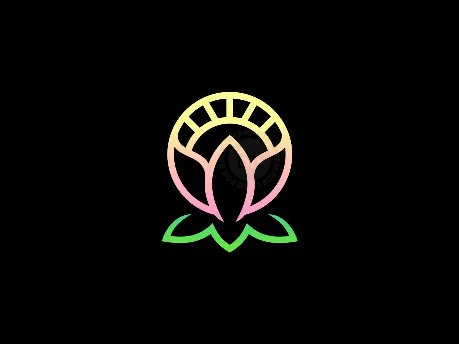 Elegant Sun Lotus Logo