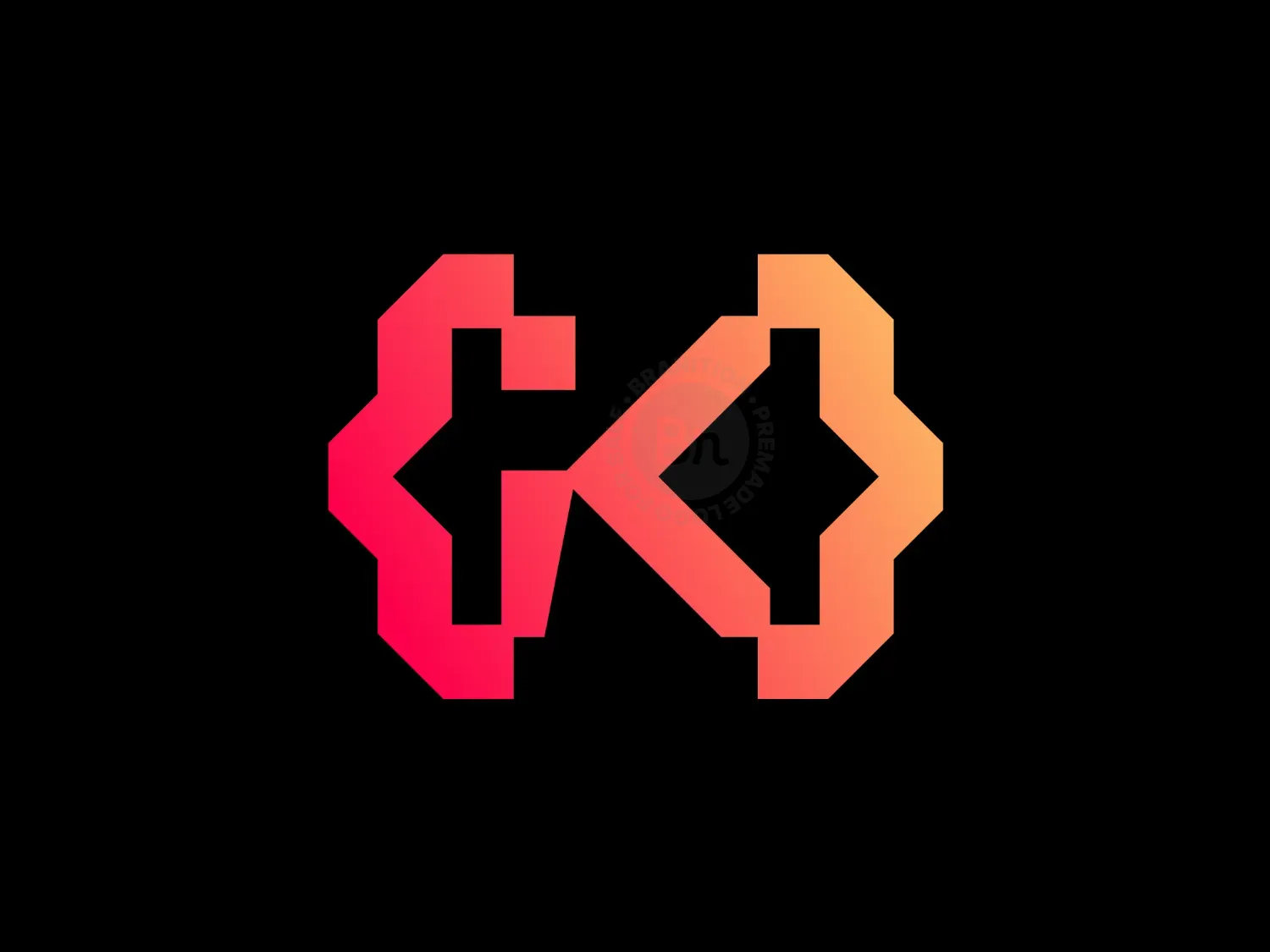 Unique Letter K Code Logo