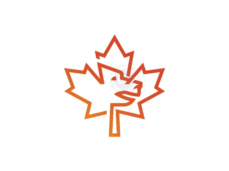 maple leaf logo outline