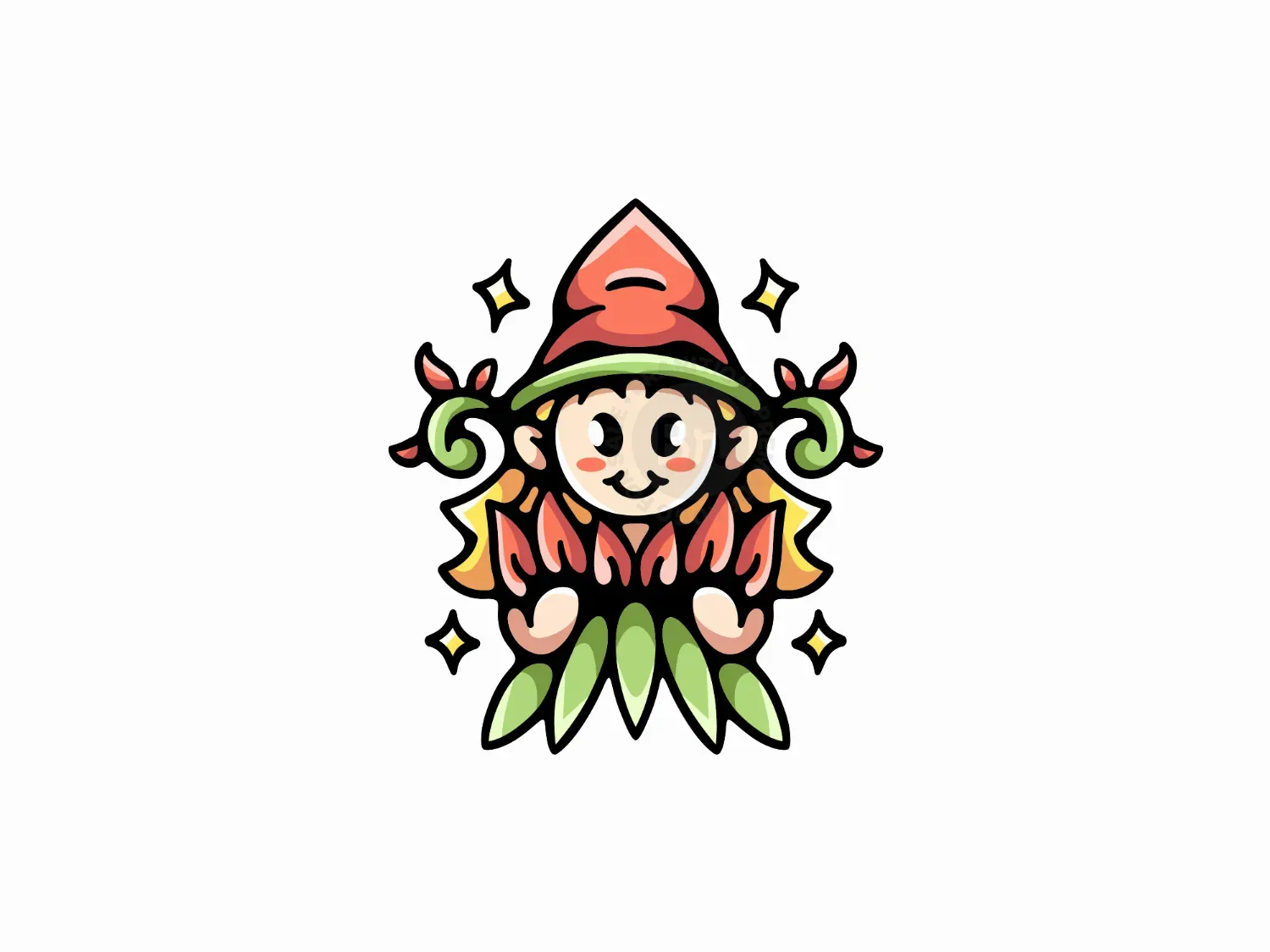 Cute Leaf Fairy Logo