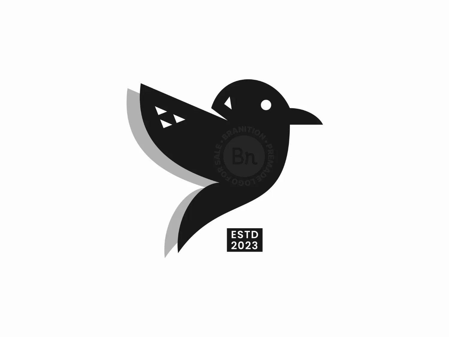 Black bird logo design template