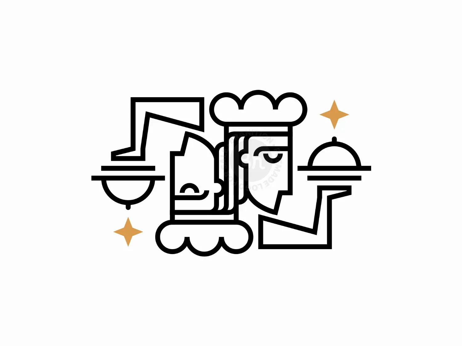 Geometric King Of Chef Logo