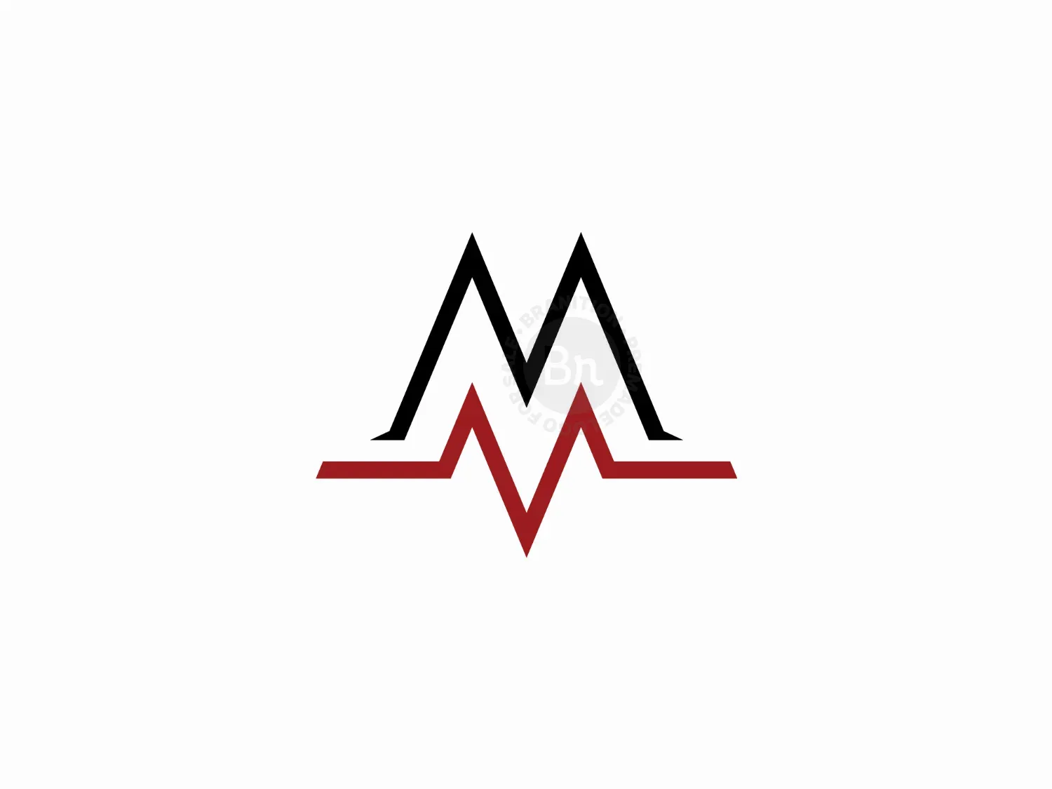 Letter M Heart Rate Logo