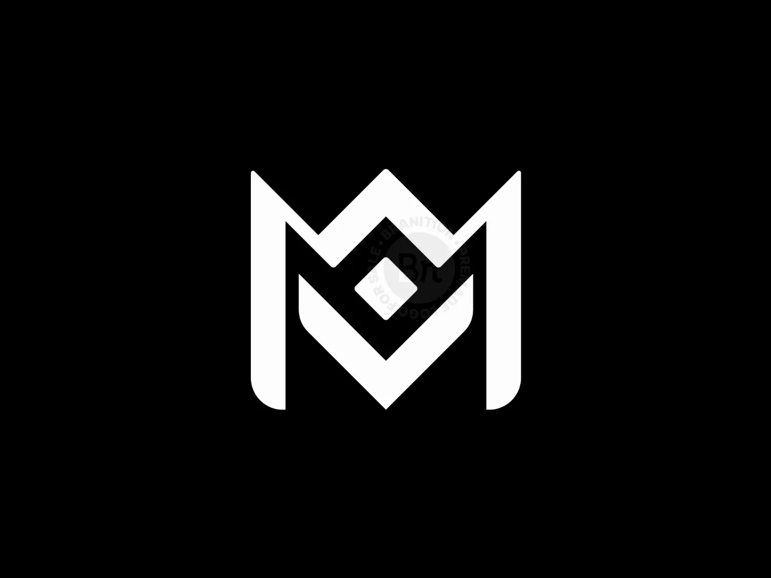 Modern M Letter Crown Logo