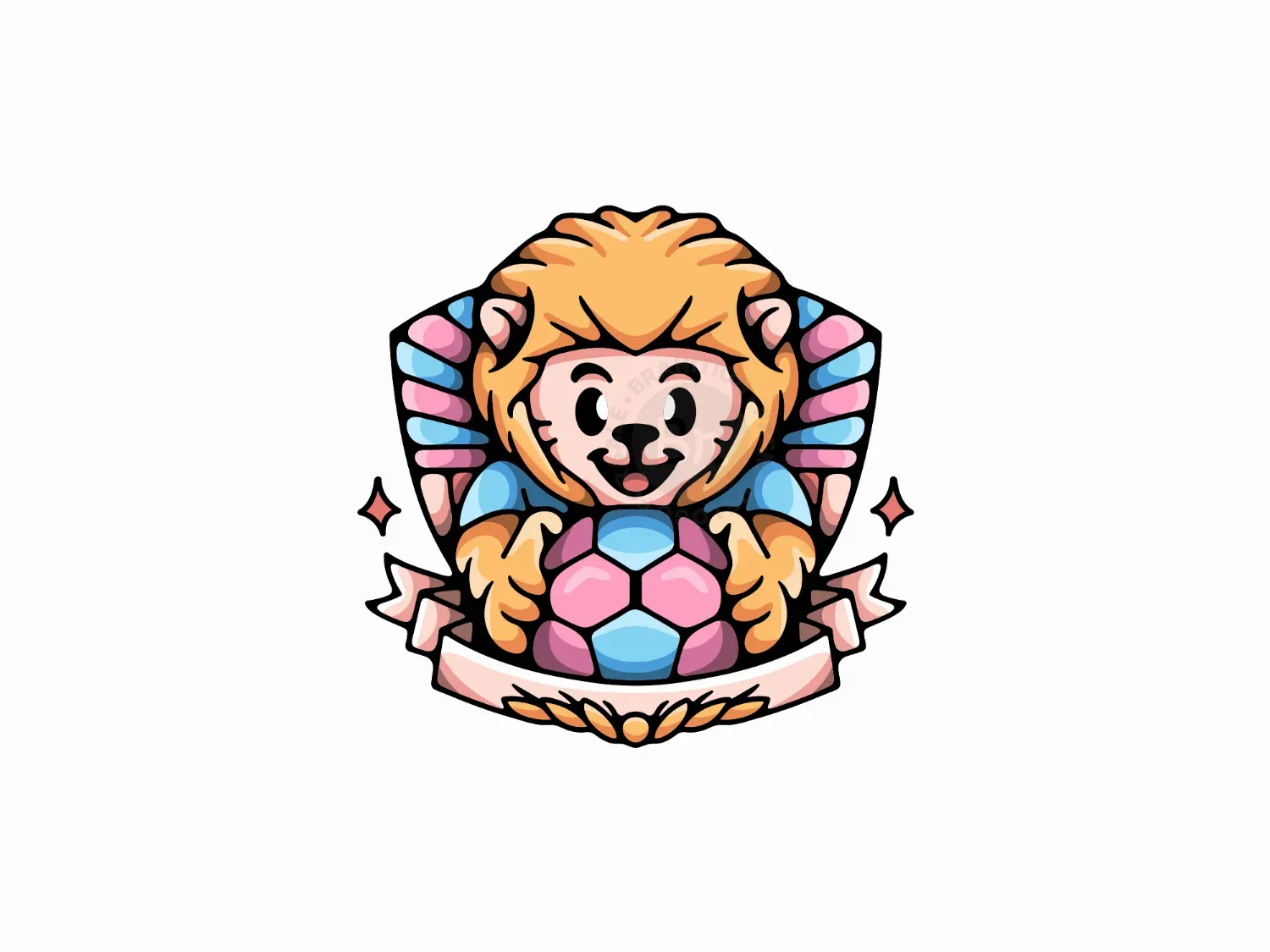 Lion Football Mascot Logo