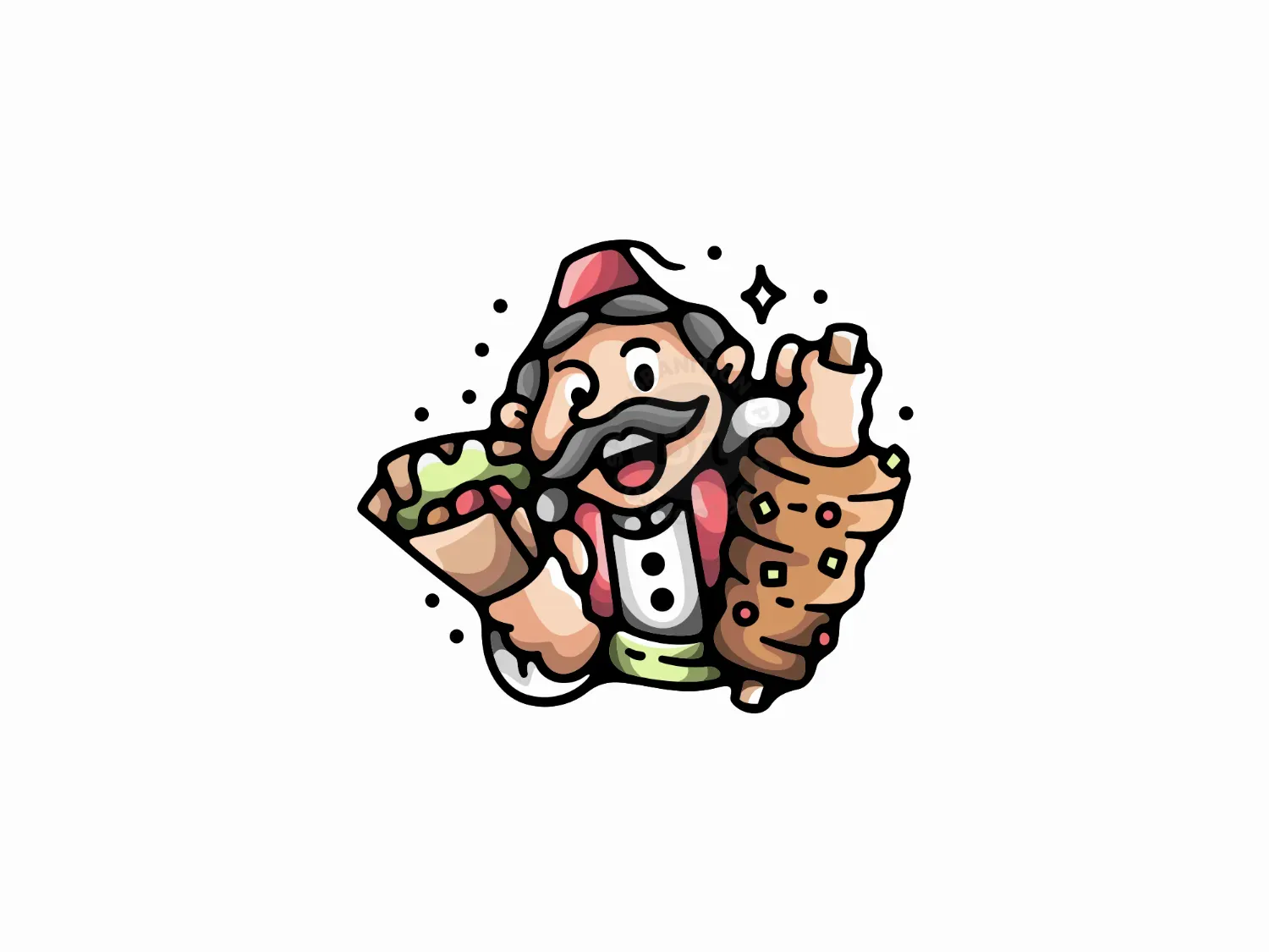 Kebab Man Mascot Logo