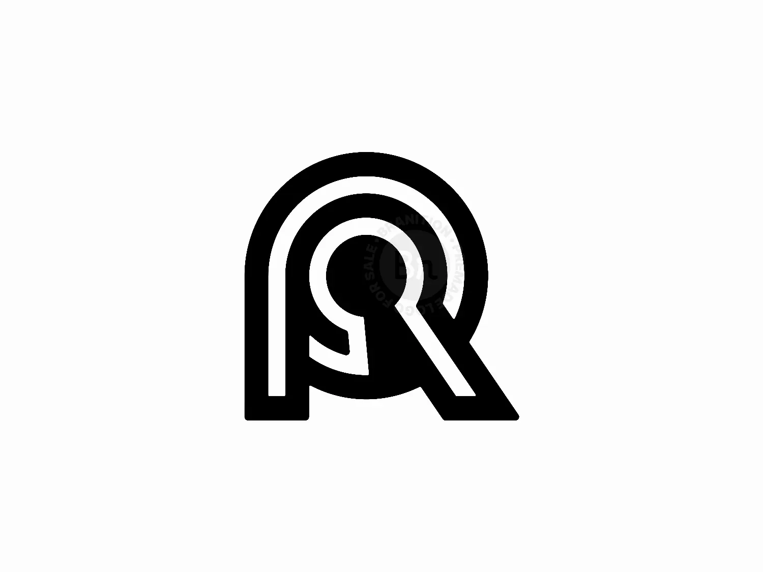 Letter R Keyhole Logo