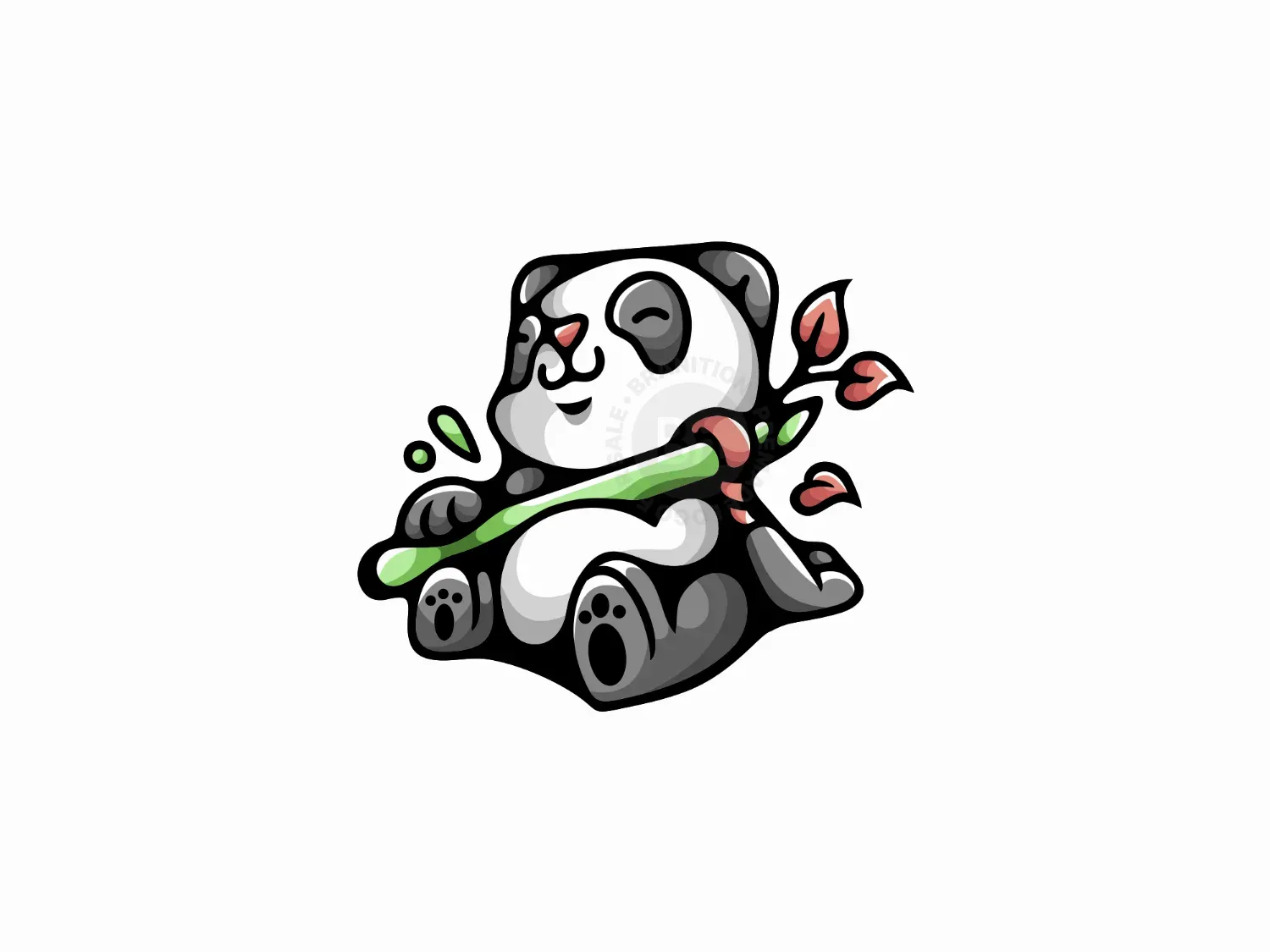 Panda Bamboo Leaf Logo