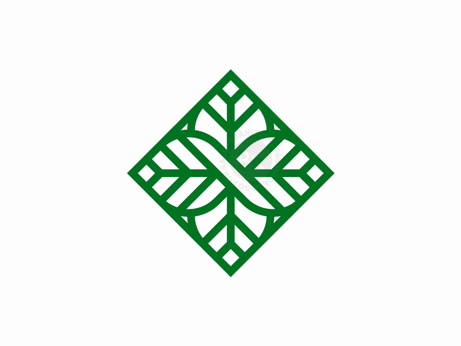Letter X Leaf Decoration Logo