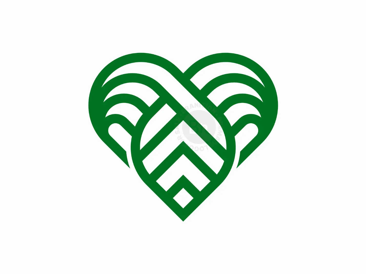Modern Heart Leaf Logo