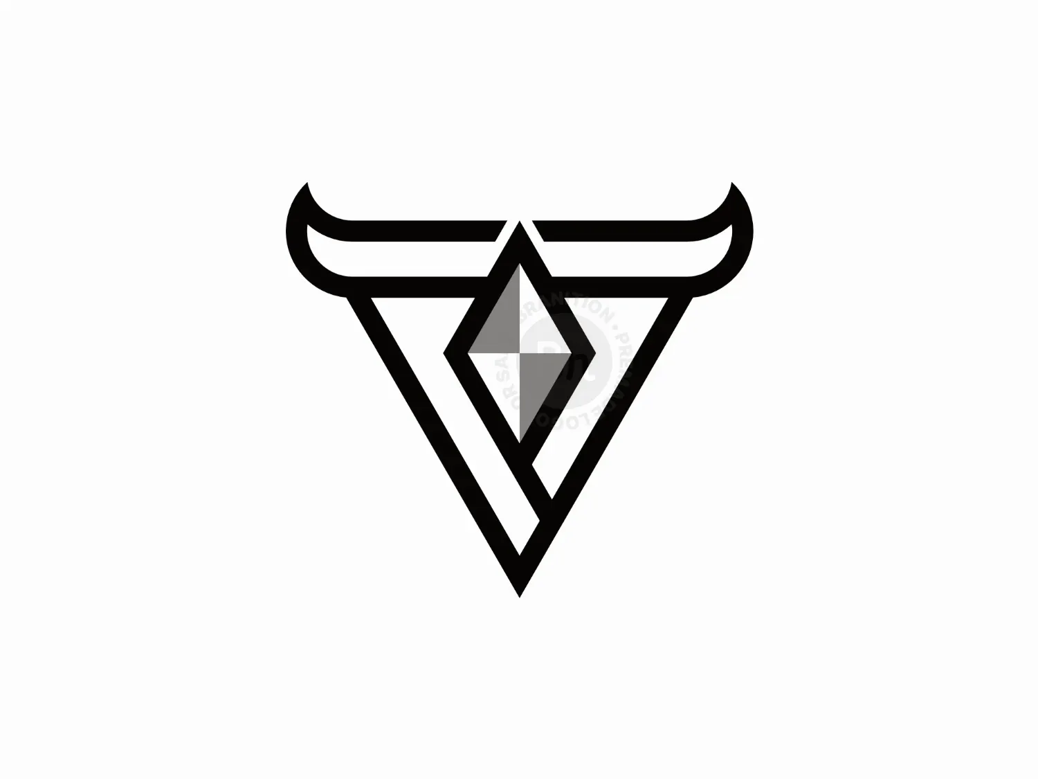 Horned Diamond V Letter Logo