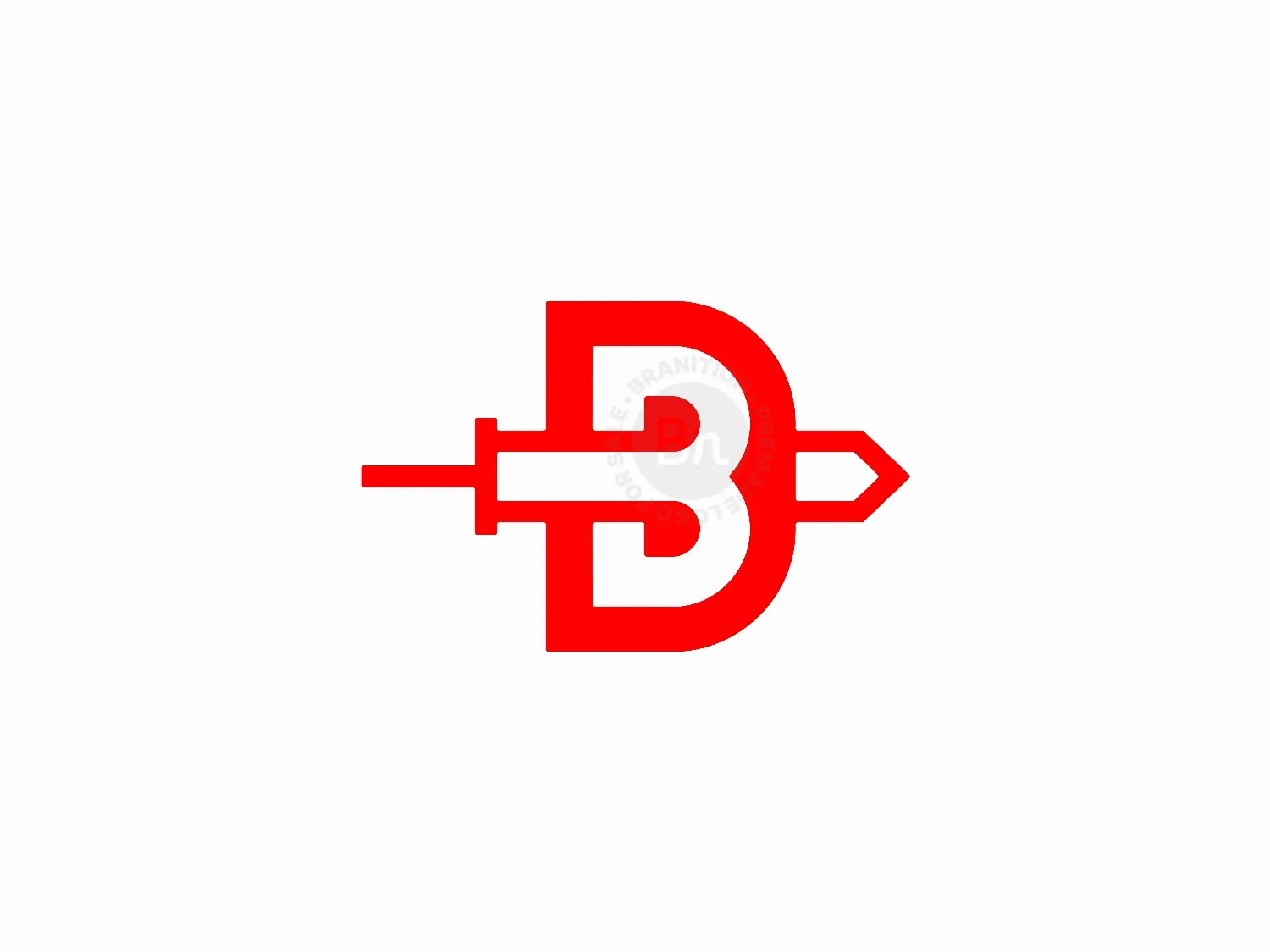 Letter DB BD Sword Weapon Logo