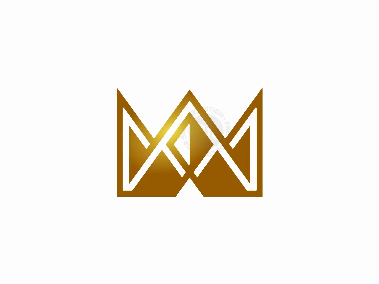 Letter W Crown Diamond Logo