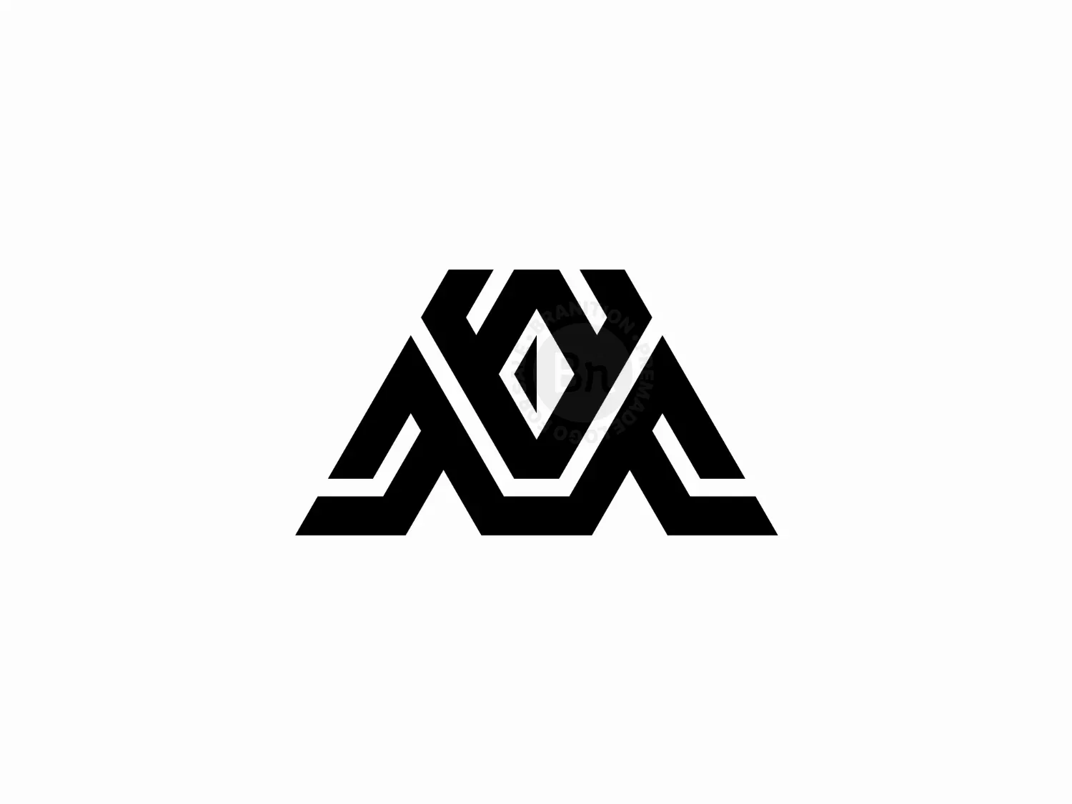 Letter M Or Am Crown Monogram Logo