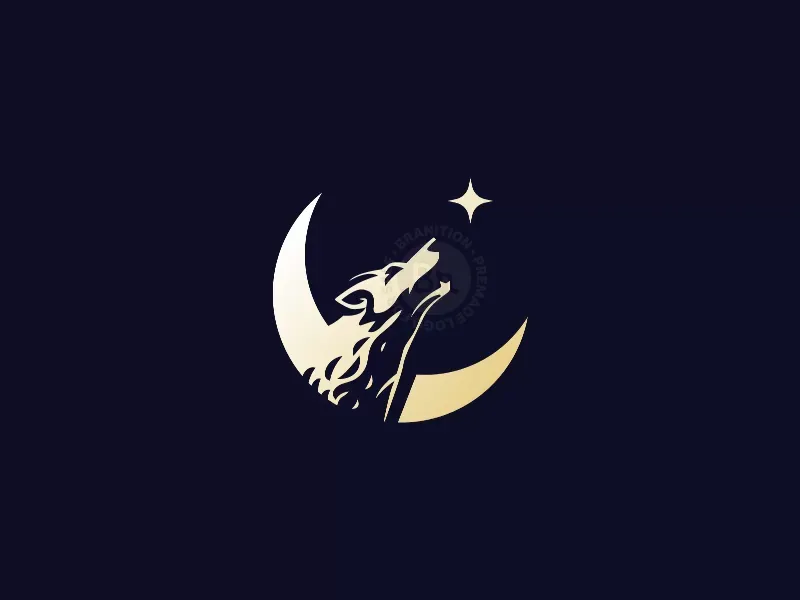 Howling Wolf Unused Logo Available for a One-Time Sale