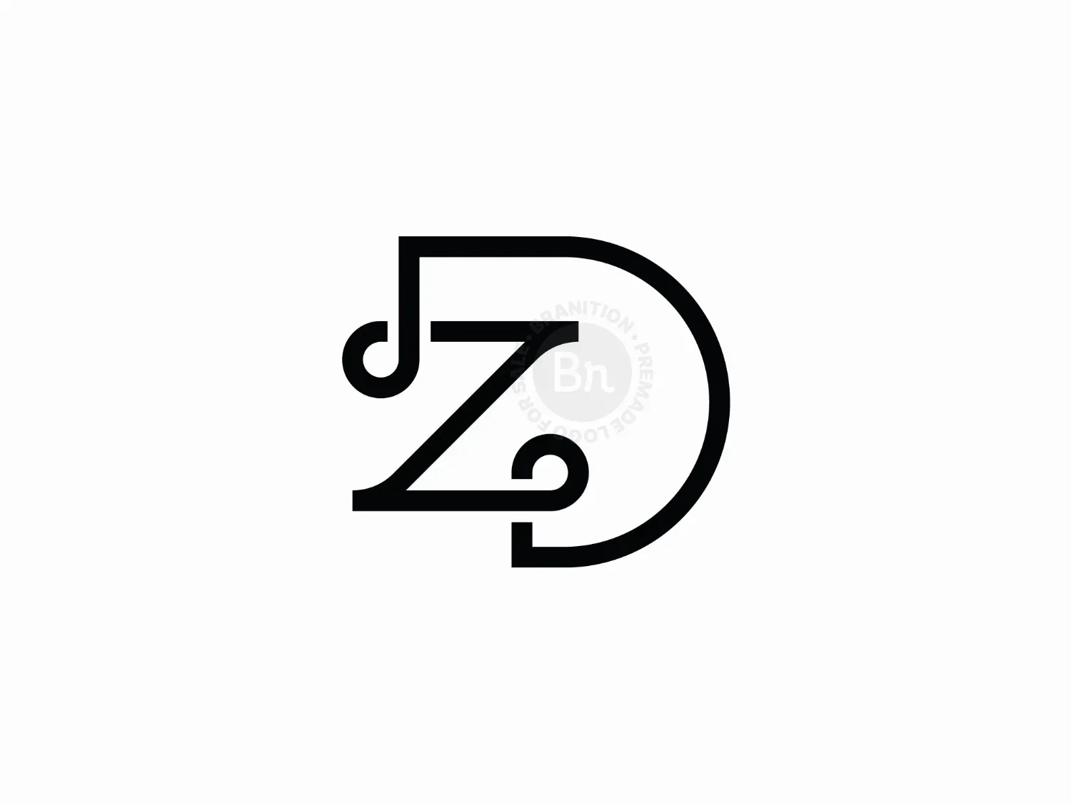 Modern Letter D And Z Logo