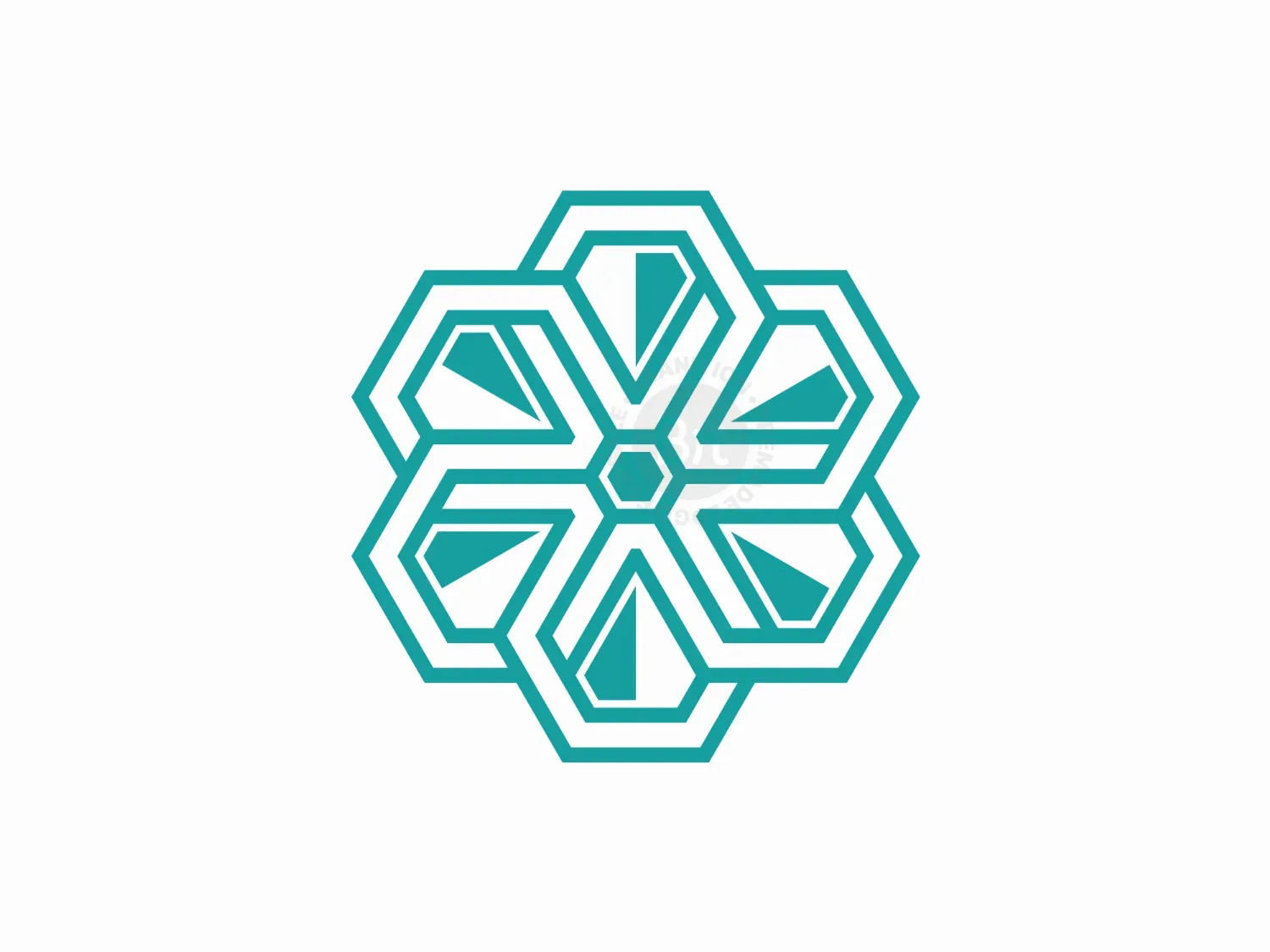 Geometric Snowflake With Diamond Logo