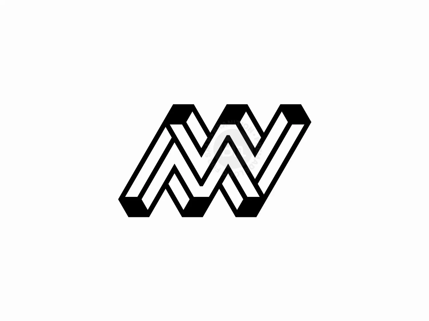 MW Letter Logo Or WM Letter Logo