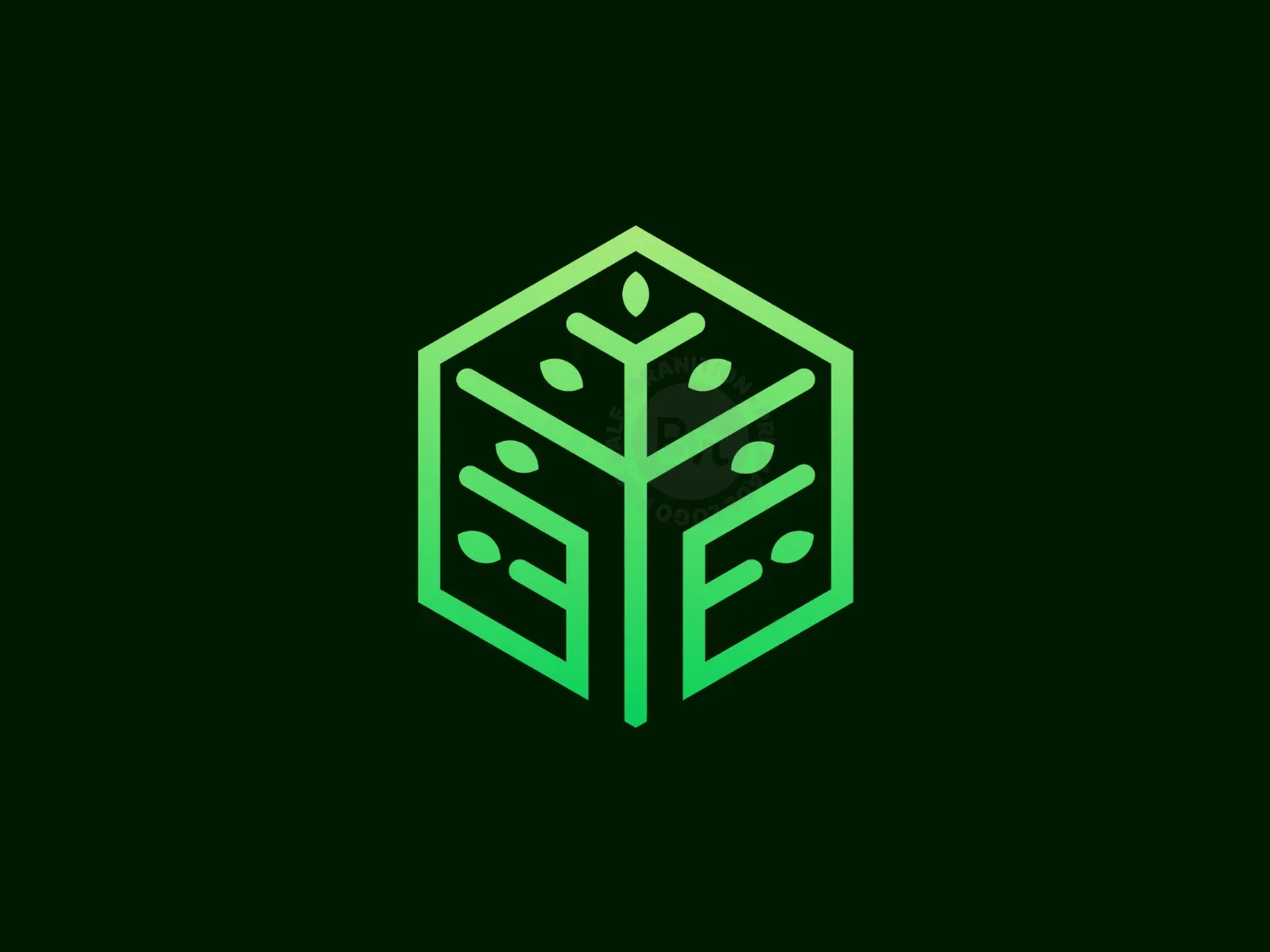 Abstract Hexagon Tree Logo