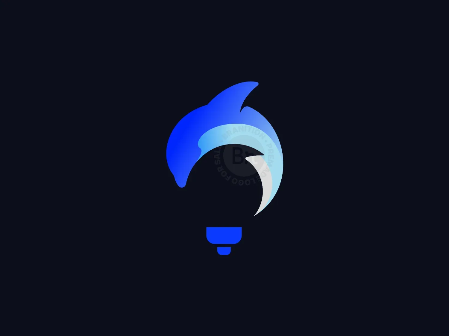 Dolphin And A Light Bulb Logo