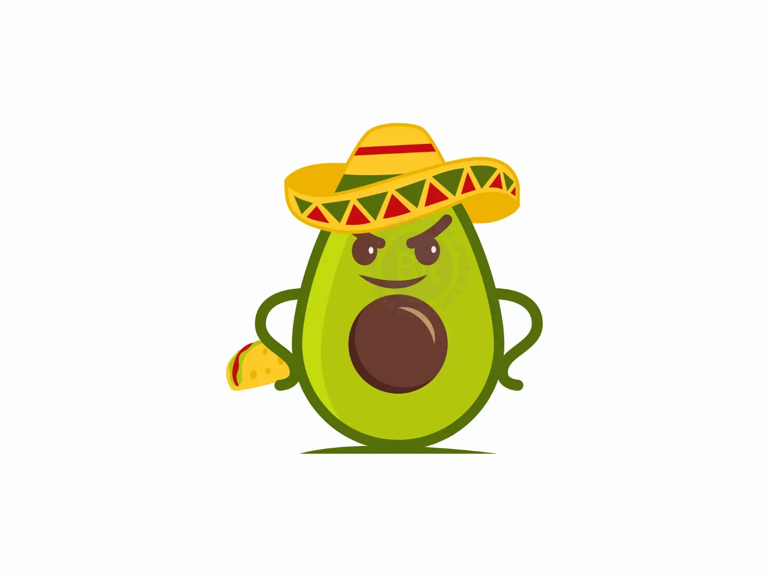 Avocado Tacos Mascot Logo