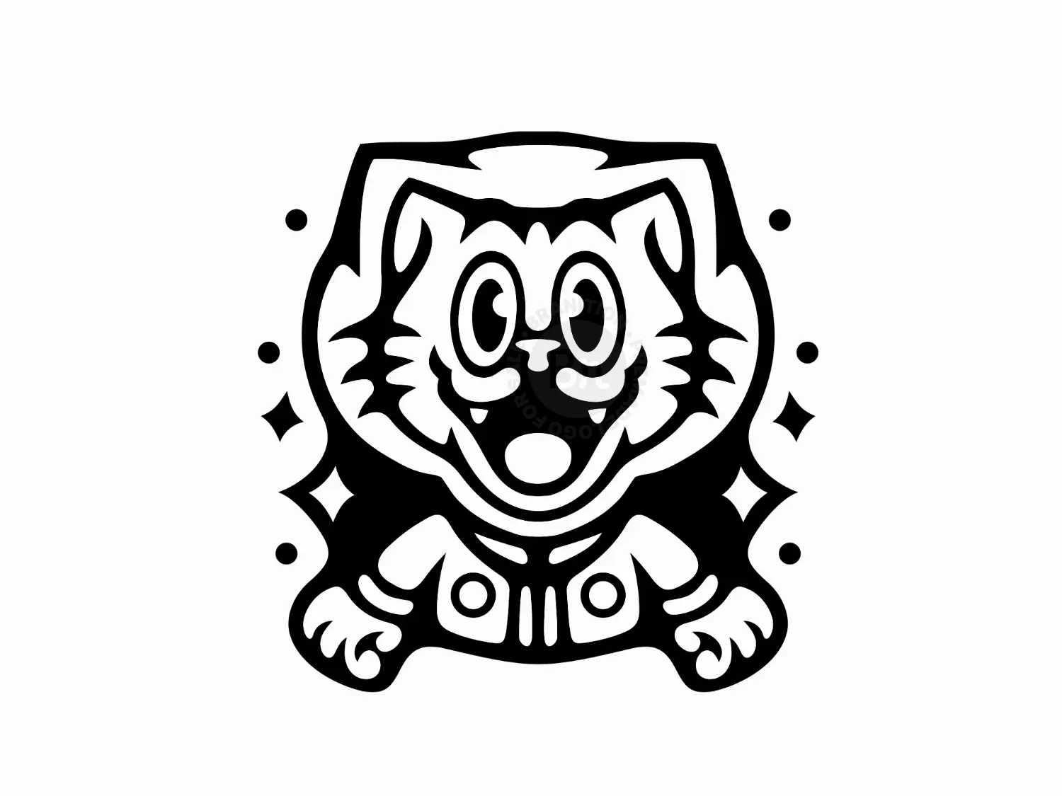 Cheerful Astronaut Cat Logo