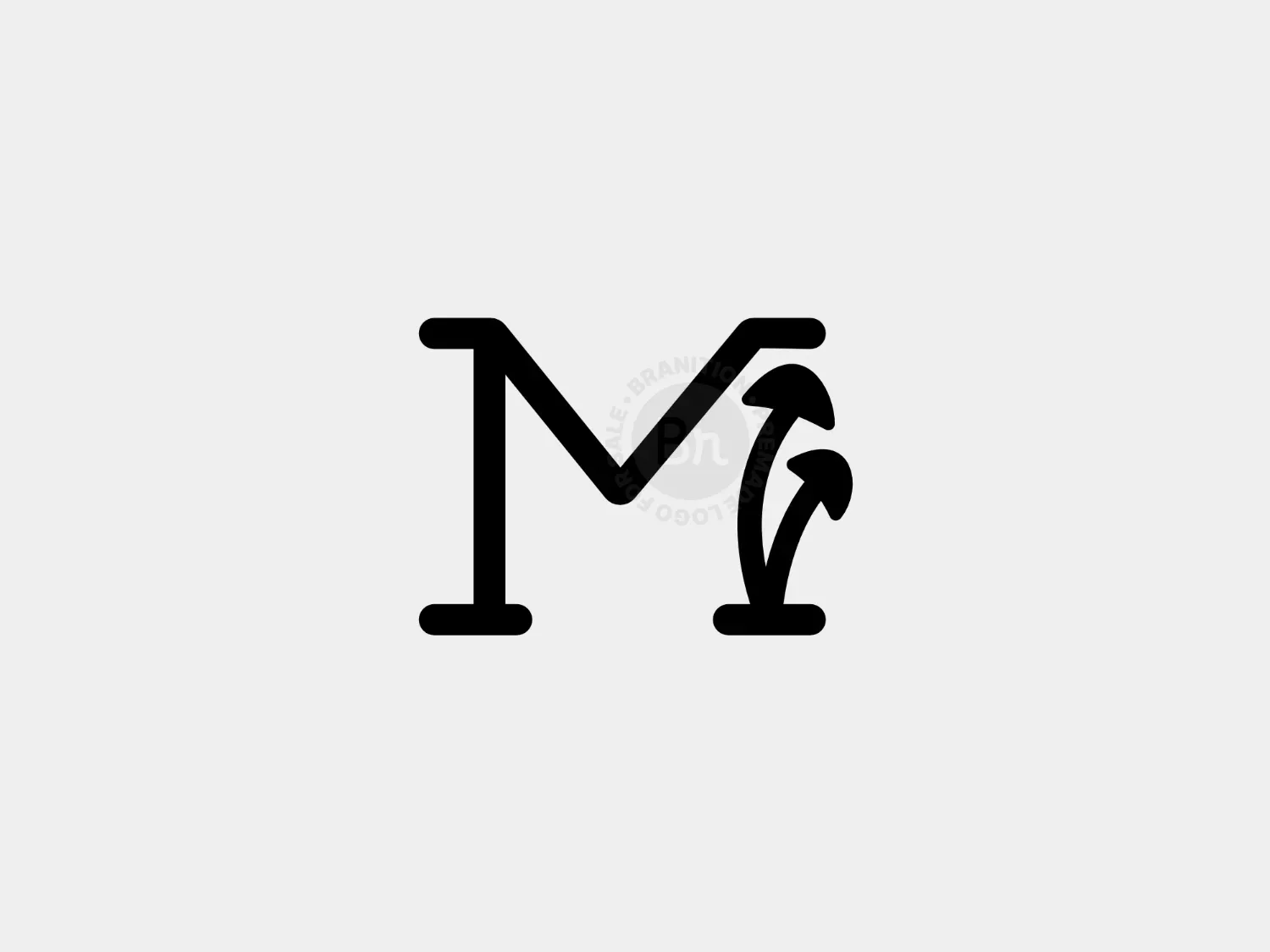Letter M With Mushroom Logo