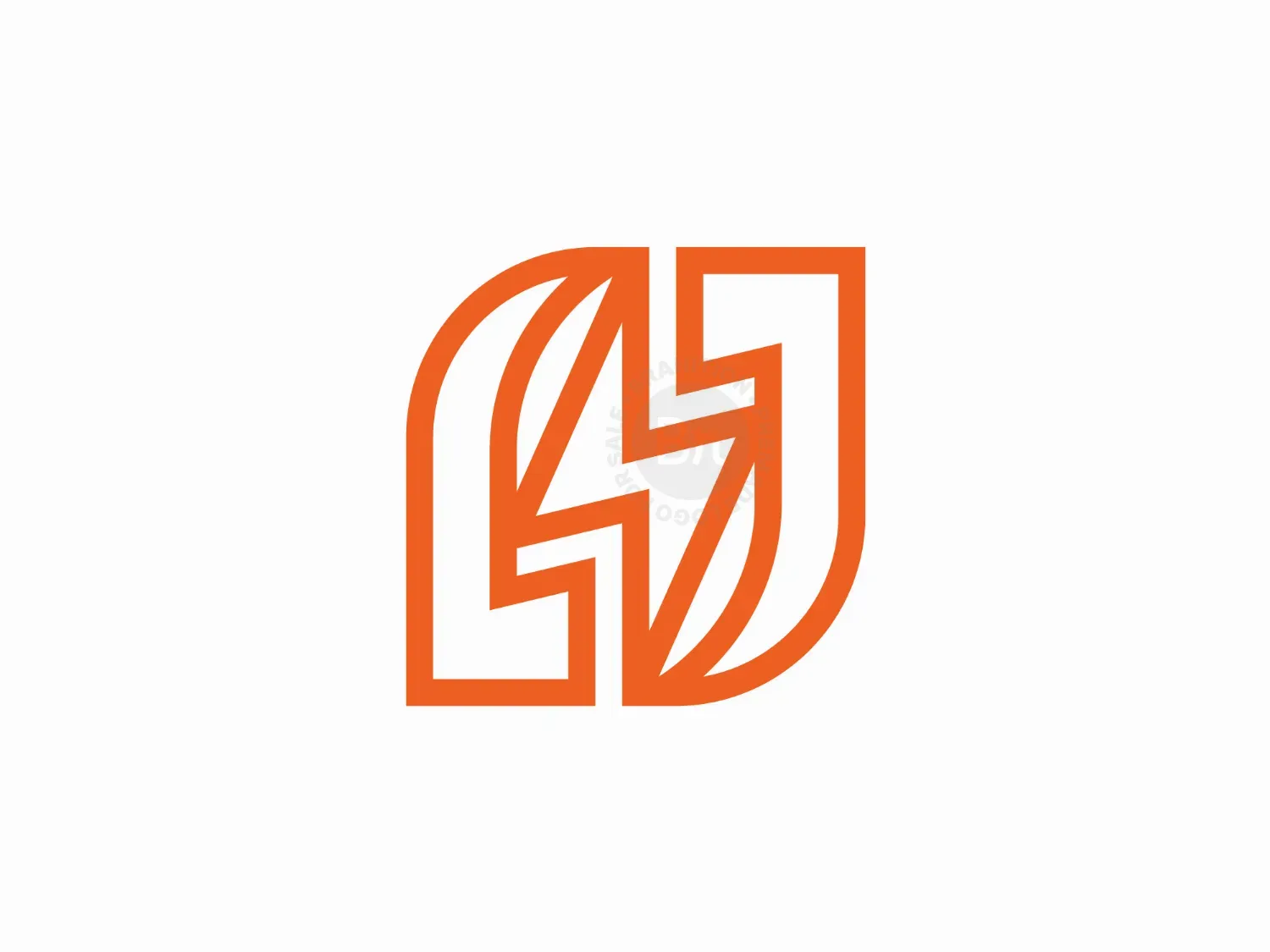 Ambigram J Lightning Logo