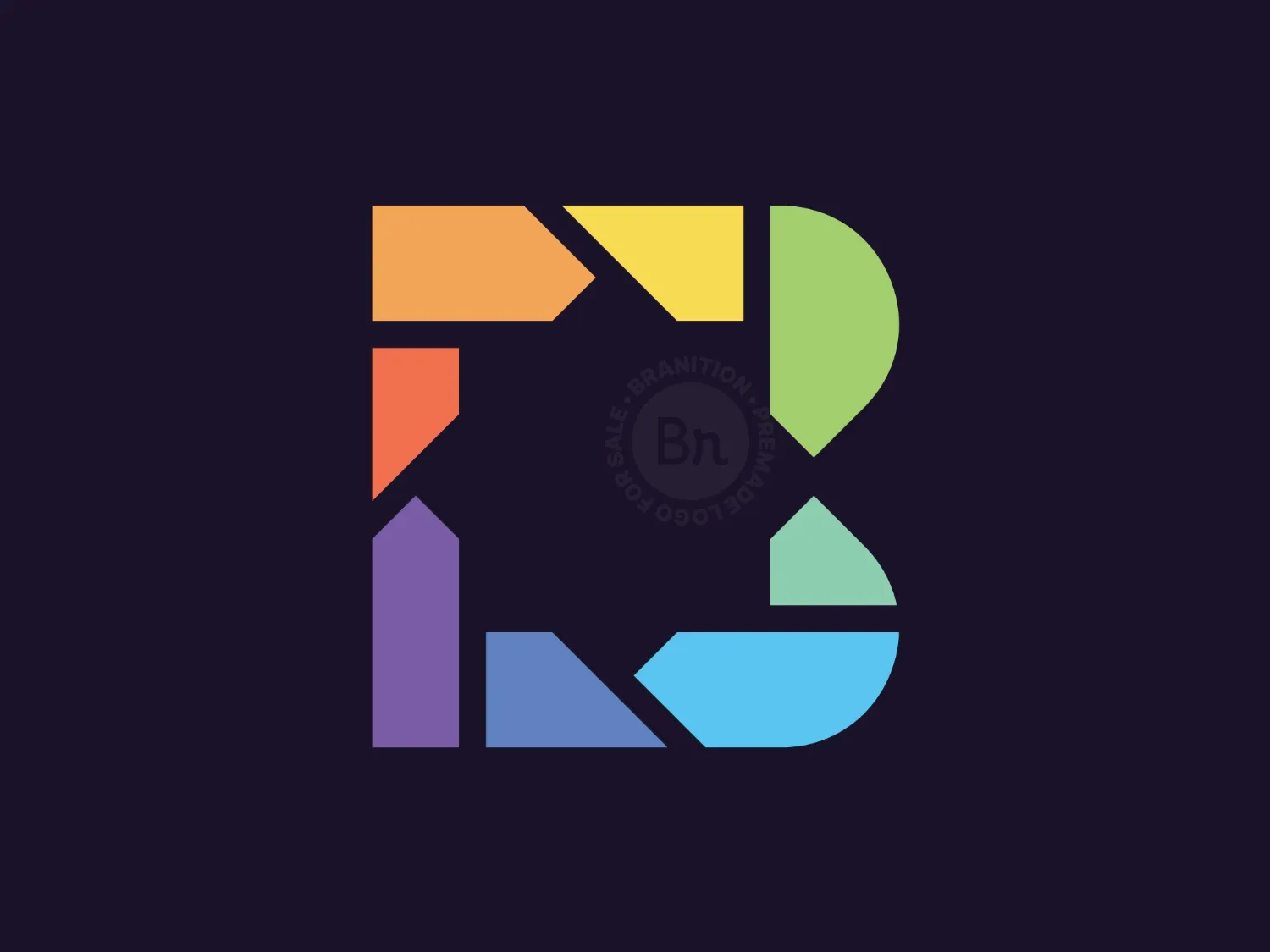 Colorful Elegant Letter B Logo