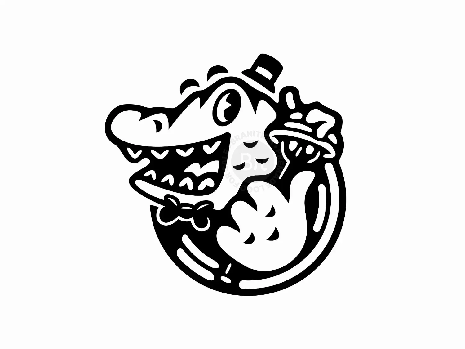 Crocodile Noodle Mascot Logo
