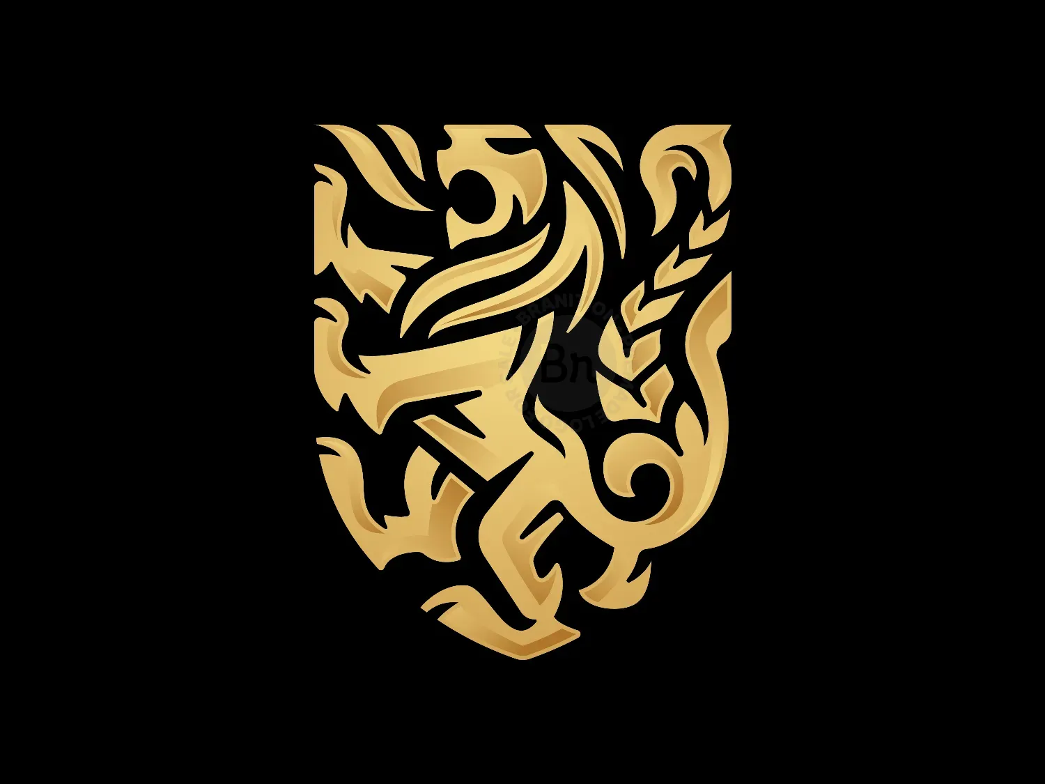 Heraldry Lion Tailed Scorpion Logo
