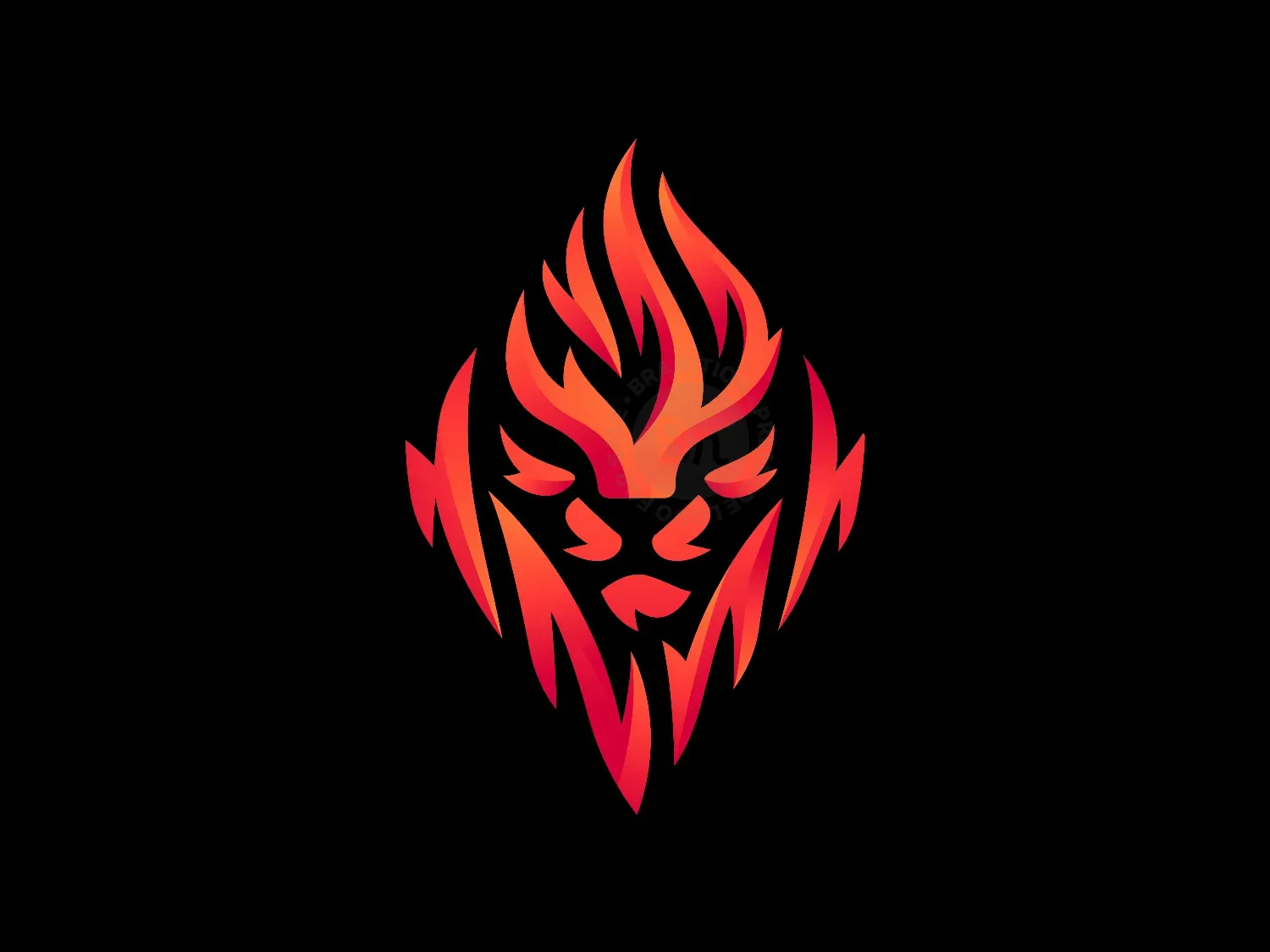 Futuristic Lion Fire Logo