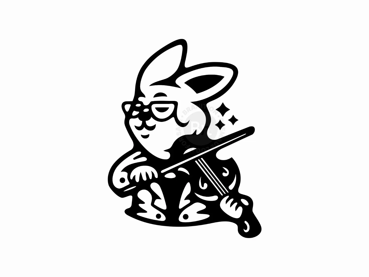 Rabbit Violinist Music Logo