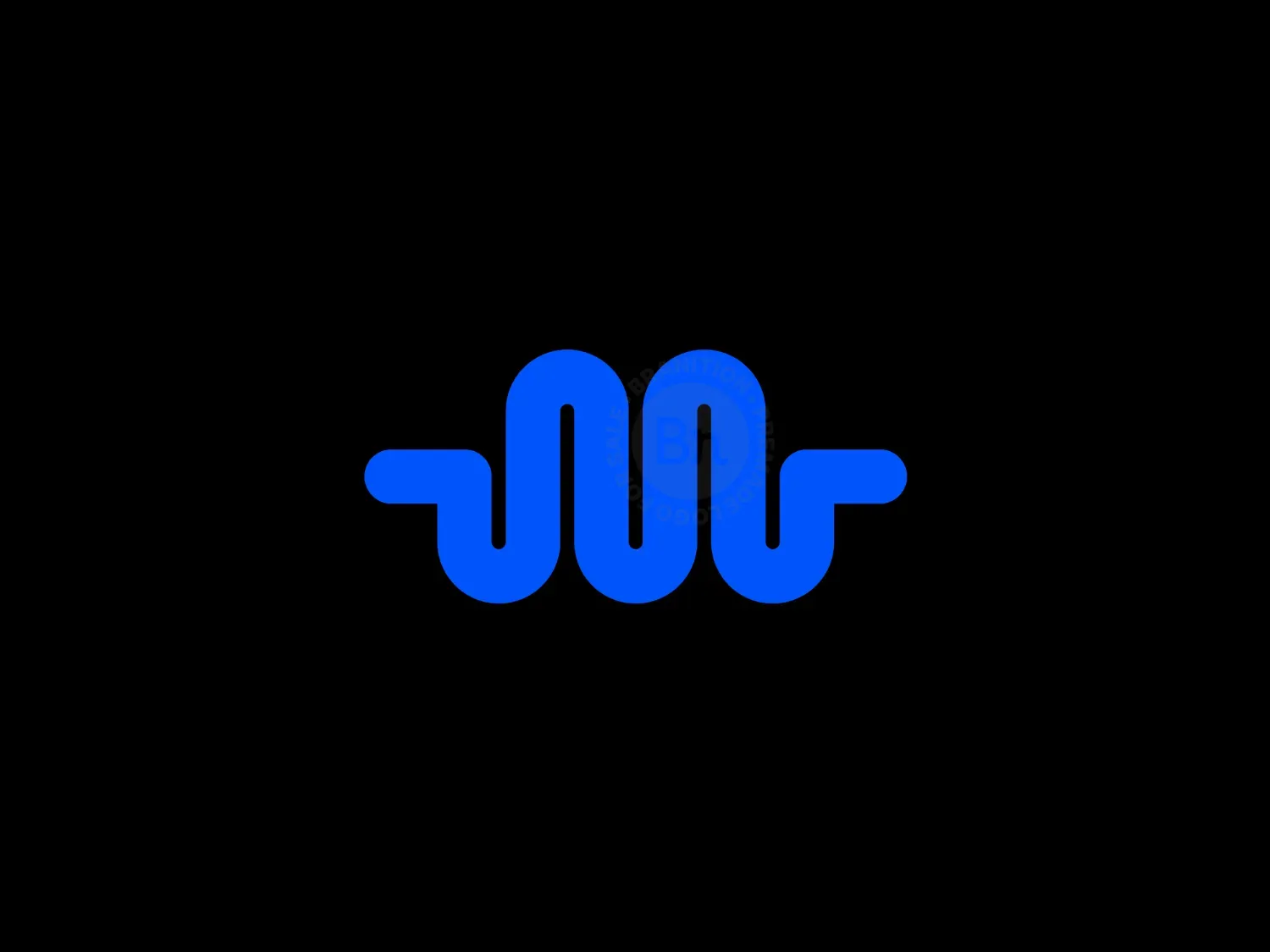 Letter M Music Waves Logo For Sale.