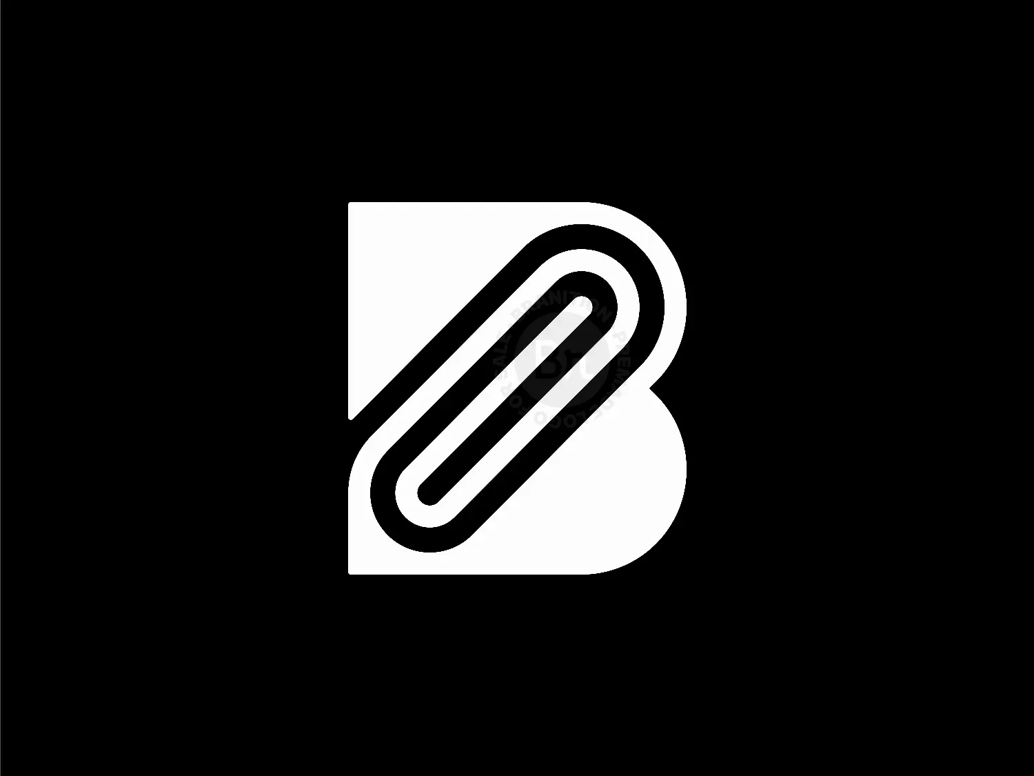 Letter B Paper Clip Logo