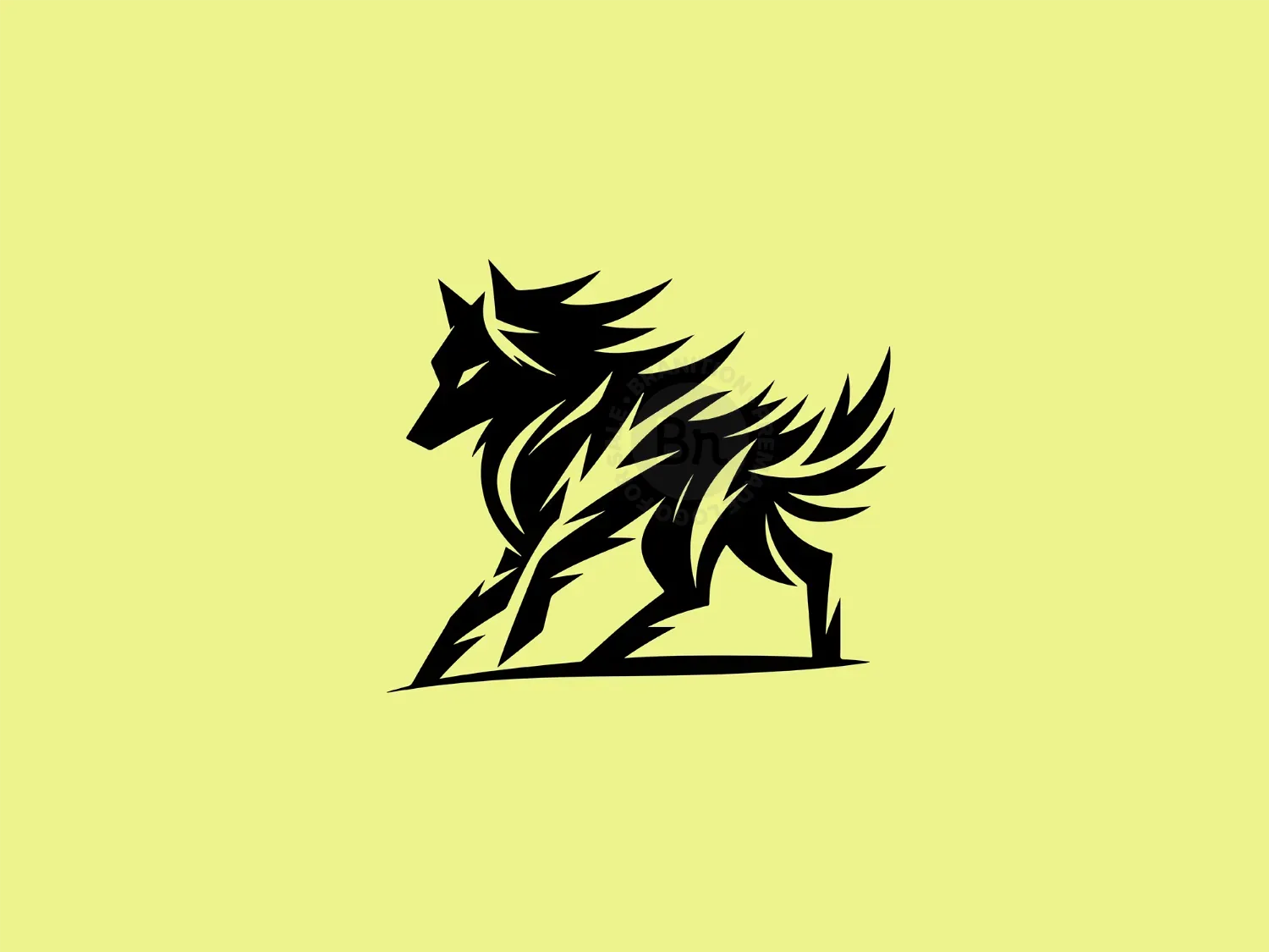 Abstract Black Wolf Logo